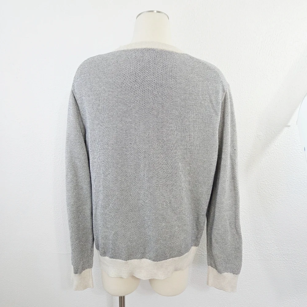 J. Crew Men's Cotton sweater in bird's-eye stitch Crew Neck Size XL